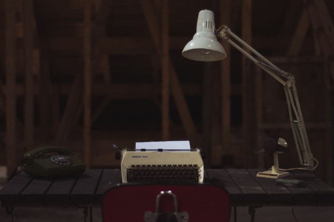 anglepoise lamp &amp; typewriter